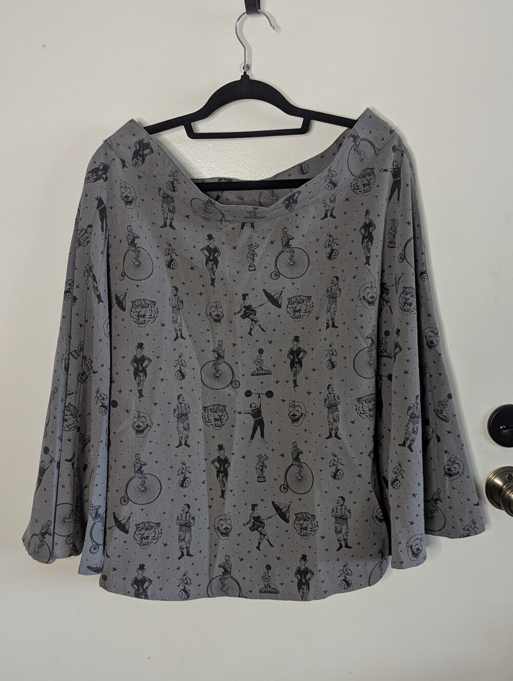 Steady Clothing Grey Circus Print Swing Skirt 2XL No Pockets